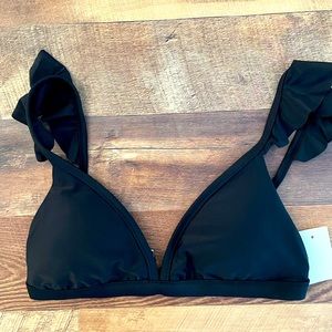 J. Crew Ruffle-shoulder V-neck bikini top